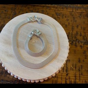 Stunning Mesh Choker and Bracelet with Horseshoe Clasp